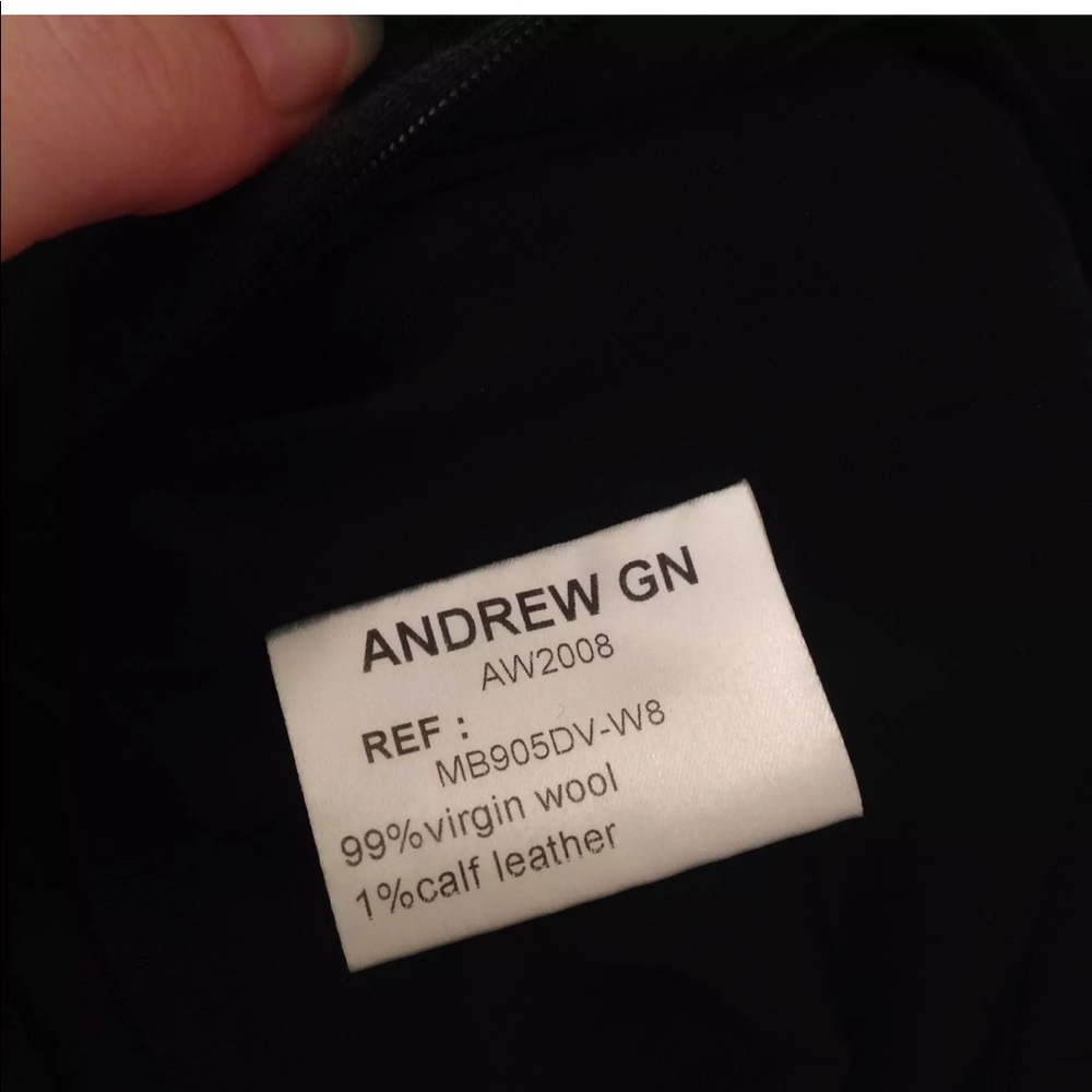 Andrew GN Dress Wool Bell Sleeve Pleated Shift - Picture 8 of 8